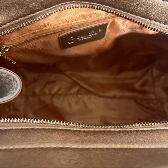 BRANGIO ITALIAN HANDBAG LEATHER HEARTS FLOWERS SHINY CROSSBODY STRAP HANDLES - Picture 12 of 15